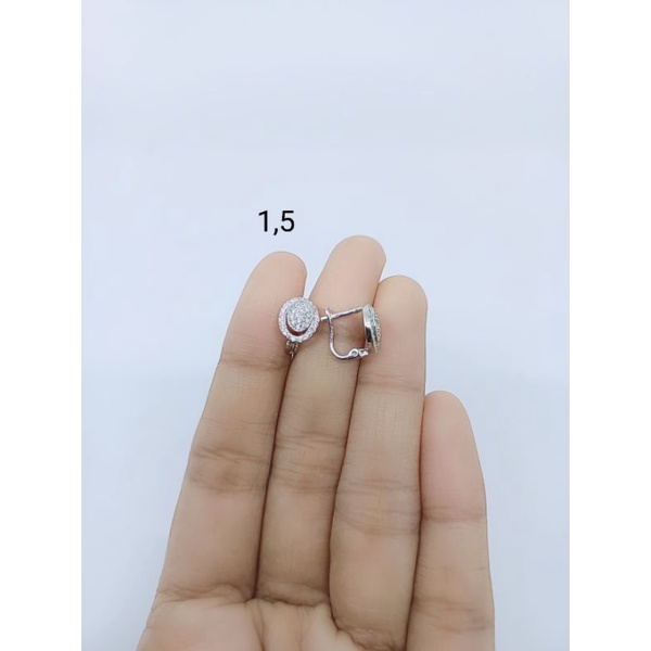 anting jepit perak asli lapis emas/anting jepit oval mp/anting asli silver 925/anting fashion wanita