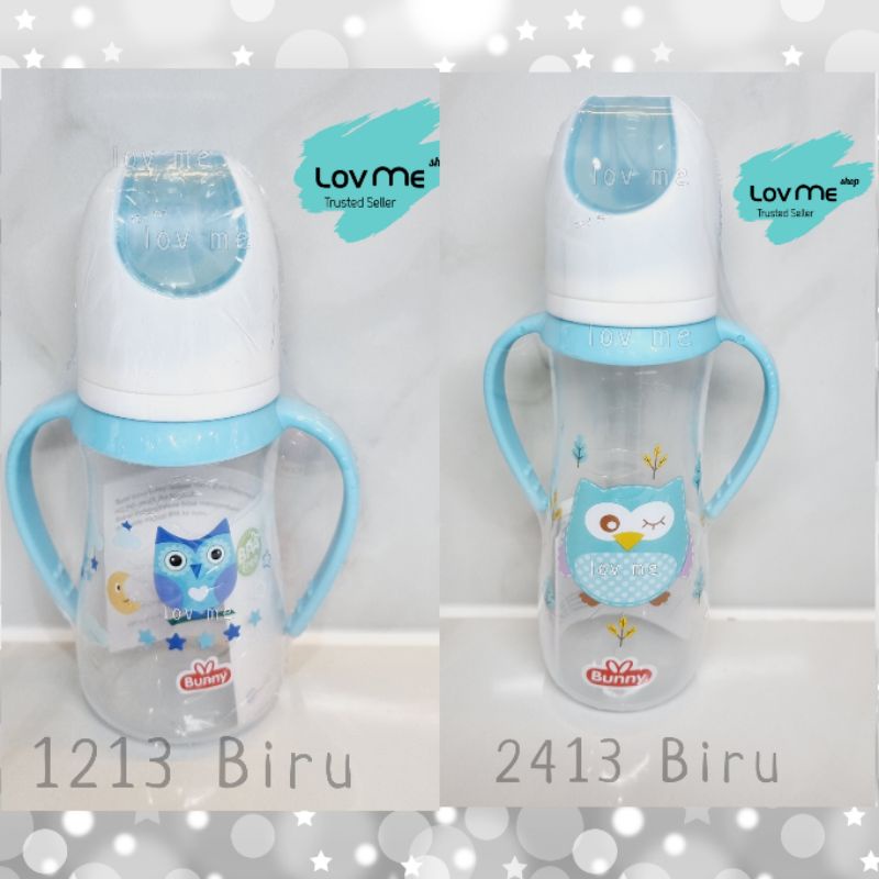 Lov Me ❤ Lusty Bunny Botol dot susu bayi standart reguler slim neck karakter animal dengan handle bukan sedotan DB1213 - DB2413 ukuran 125ml 250ml BPA FREE