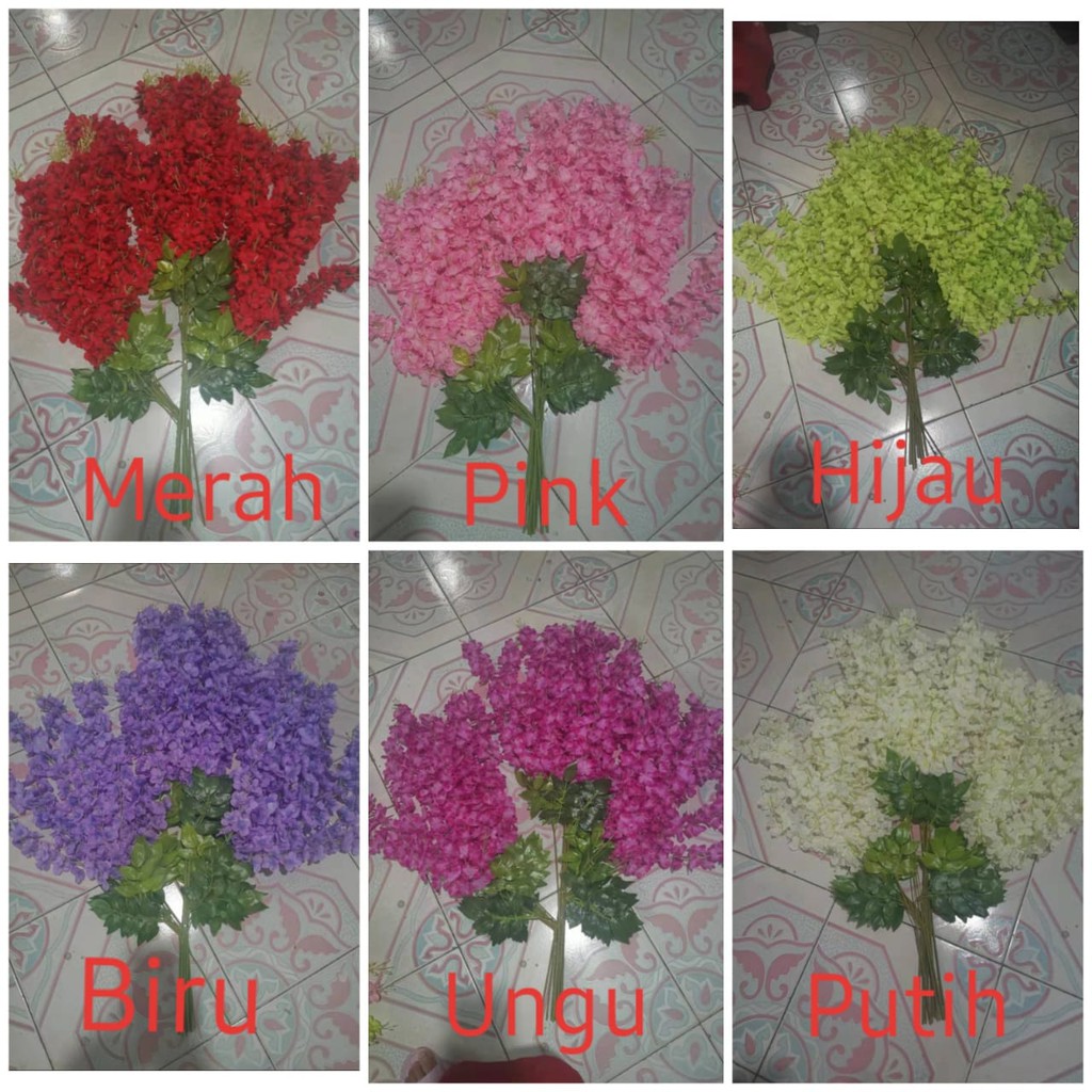 Wisteria Jumbo gantung Dekorasi Ruangan Tanaman Artifisial l Happyonshop