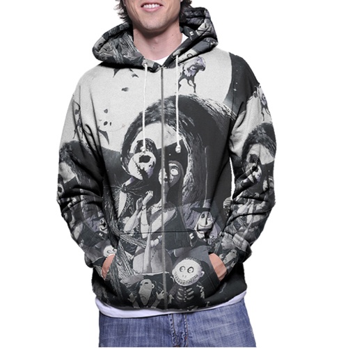 Jaket Hoodie Zipper Fullprint Jack Skellington  The Nightmare Before Christmas Bahan Polyester Jerse
