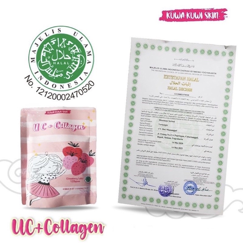 UC COLLAGEN DRINK 125gr BPOM Kuwa Kuwi Skin Minuman Collagen UC+ Pemutih Kulit Ampuh