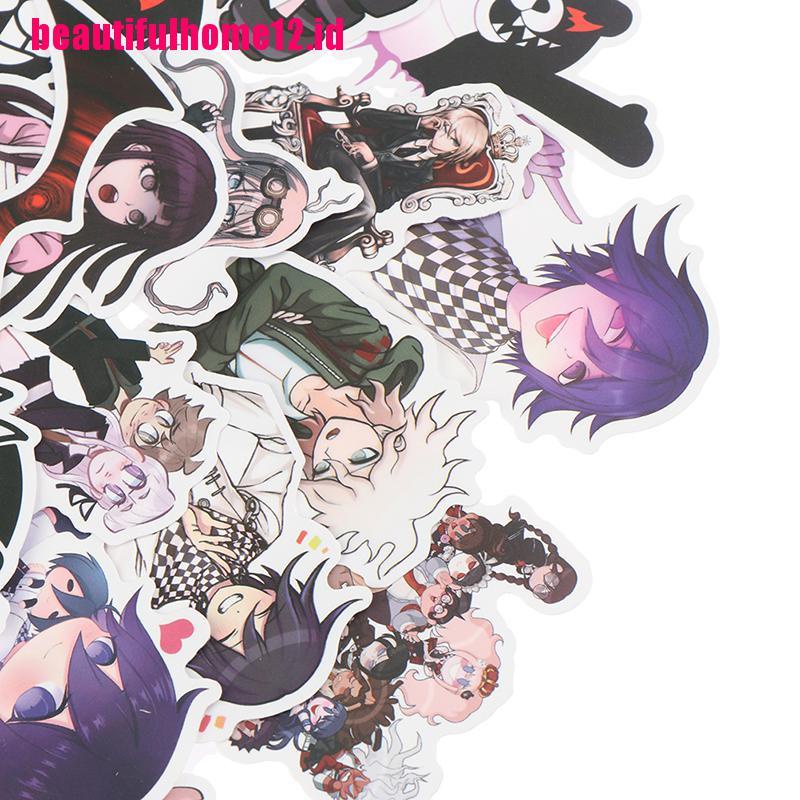 【beautifulhome12.id】50PCS Anime Danganronpa PVC Sticker for Luggage Laptop Skateboard Waterproof