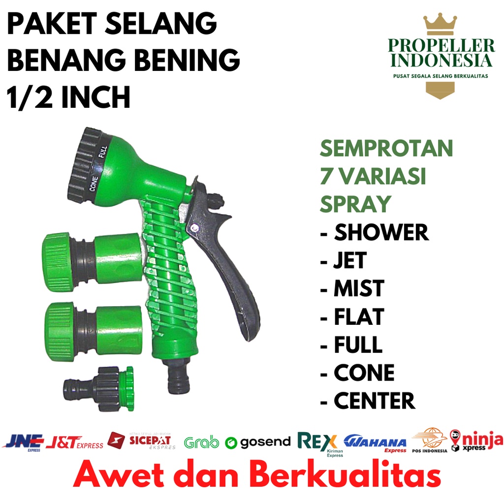 Paket Selang Benang Bening 1/2Inch Hose Variasi 5m 10m 15m 20m 25m