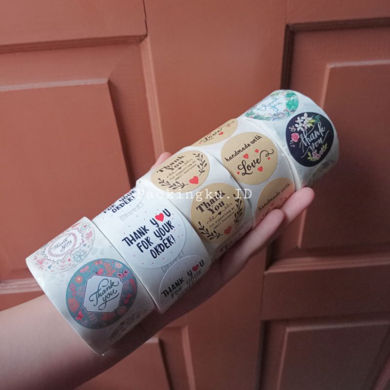 

[Medium 3.8cm - 500pc] DIY Sticker Label Thank You Segel Roll 38mm