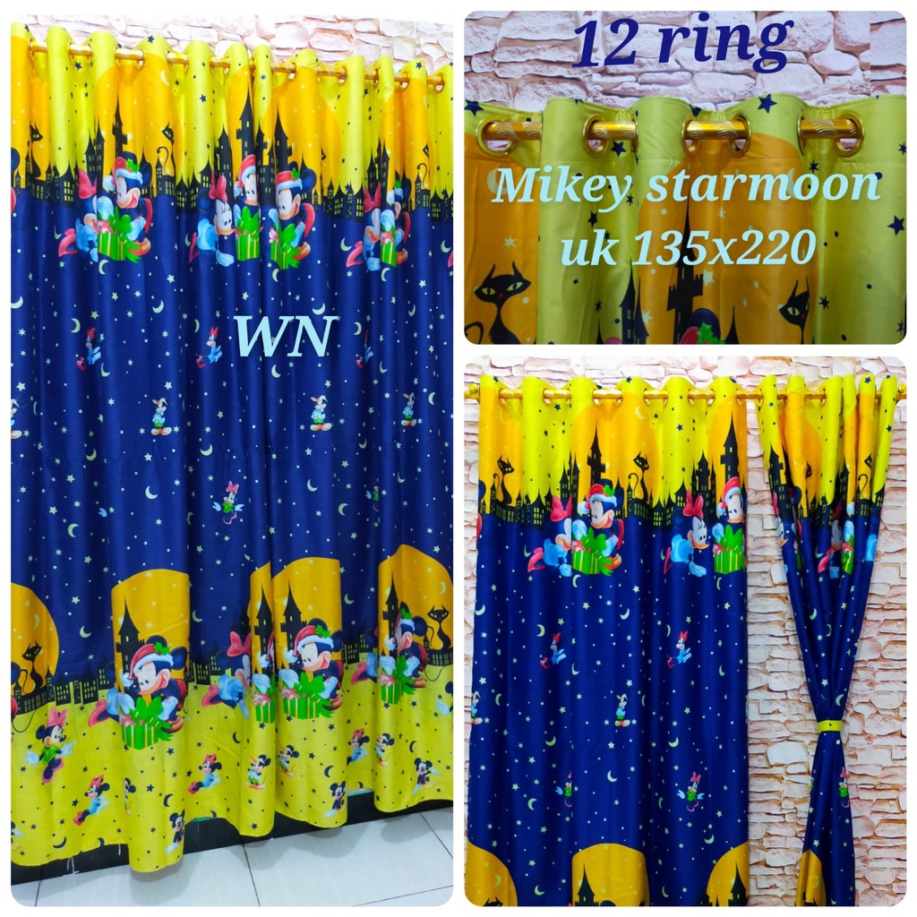 3 motif anak ready stok gorden Smokring Besar 12 Ring Tirai Smokering Homemade