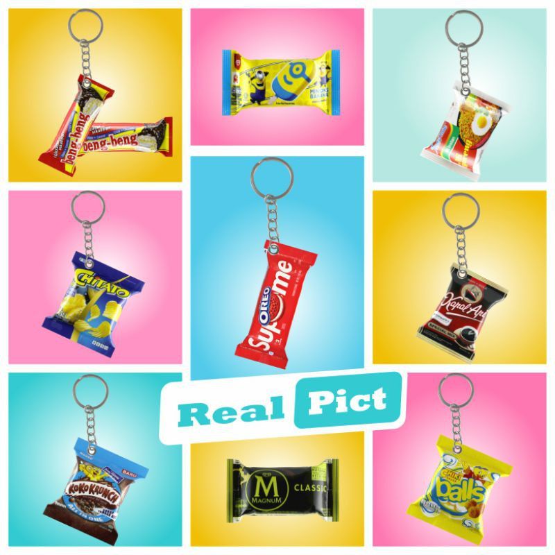 Gantungan Kunci Unik Lucu Magnet/Tempelan Kulkas Souvenir Suvenir Sovenir Pernikahan Miniatur Snack