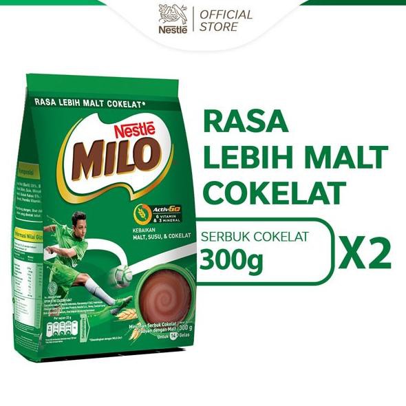 

MILO ACTIV-GO Susu Coklat Pouch 300g x 2pcs