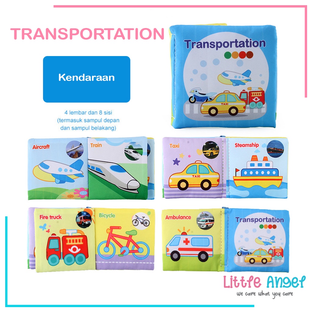 BUKU KAIN MAINAN EDUKASI ANAK Buku Kain Bayi Karakter Anak Balita Belajar Cerita Gambar Edukatif Cloth Education Soft Book