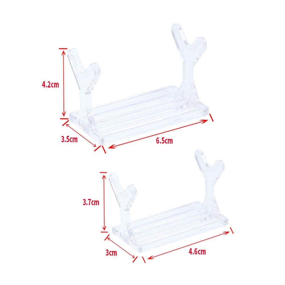 Hengjia 6pcs Stand Display Umpan Pancing Bahan Plastik Akrilik 6.5x3.5x4.2cm / 4.6x3.1x3.7cm