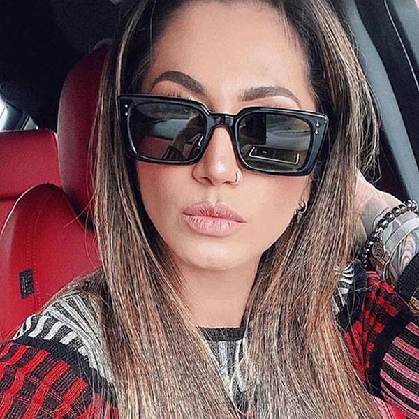 kacamata hitam wanita square retro female sunglasses jgl160 (2C1)