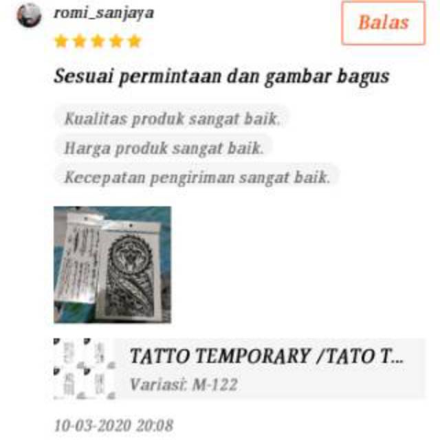 TATTO TEMPORARY/TATO TEMPORER/STIKER TATO/TATTO TEMPORER/TATO KULIT⚠️STOCK TERBATAS