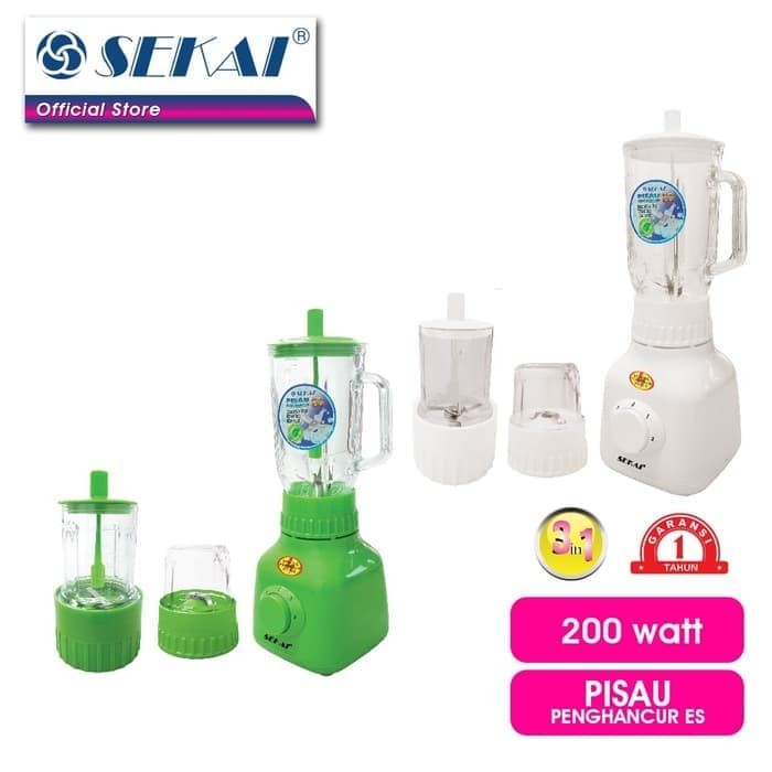 BLENDER SEKAI BL-752 GL / BL-752GL ( 1 LITER ) 3in1 - KACA
