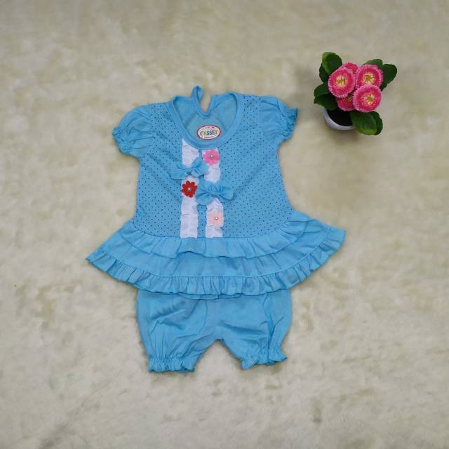 Setelan Bayi Motif Melati/ Setelan Anak Perempuan Size 0-9bulan / Baju Anak / Pakaian Bayi Perempuan