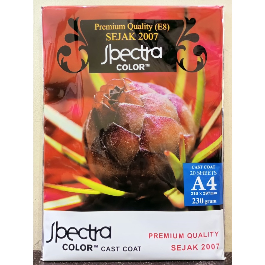 

KERTAS FOTO GLOSSY SPECTRA A4 230 GRAM - 20 LEMBAR/1 PACK