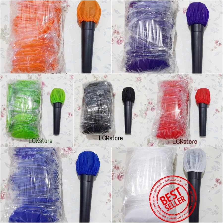 Sarung mic sekali pakai cover microphone disposable busa kertas tisu / Sarung Mic Warna Warni Murah