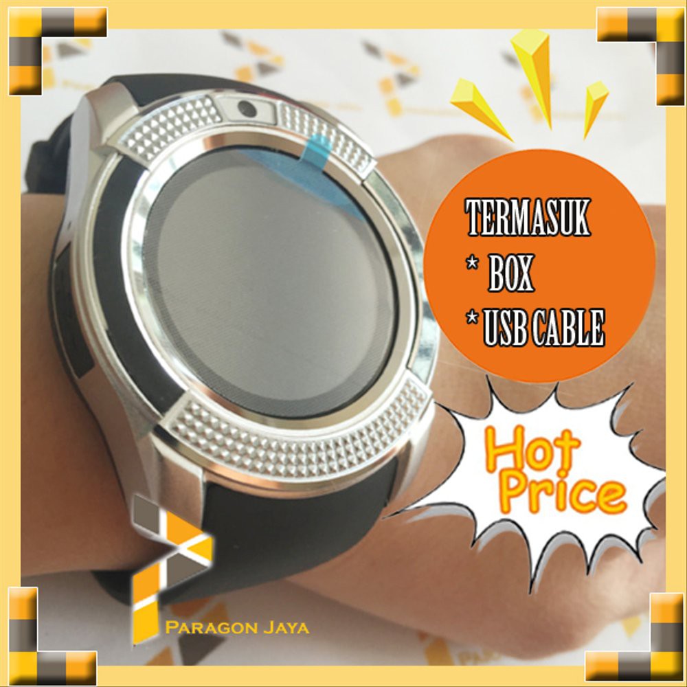 Smartwatch V8  Smart Watch V8 Black Silver  Bluetooth Sim Card Memory Whatsapp S