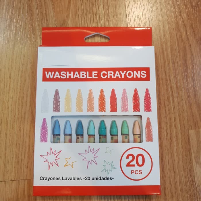 

Washable Crayons Isi 20 Pcs / Crayon Warna / Erasable Crayon Ready