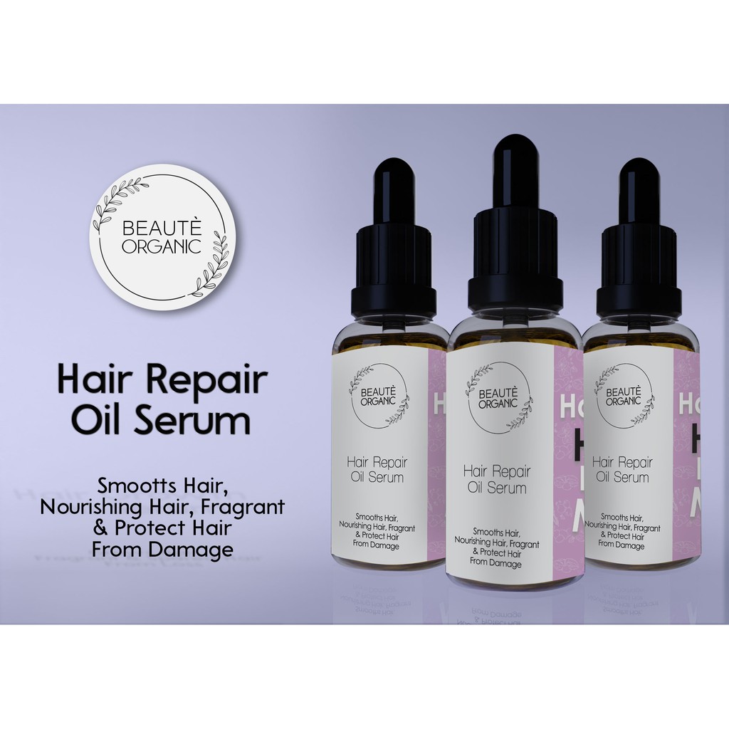 Beauteorganic Hair Repair Oil Serum Hair Repair Minyak Rambut Wanita Untuk Rambut Bercabang Shopee Indonesia