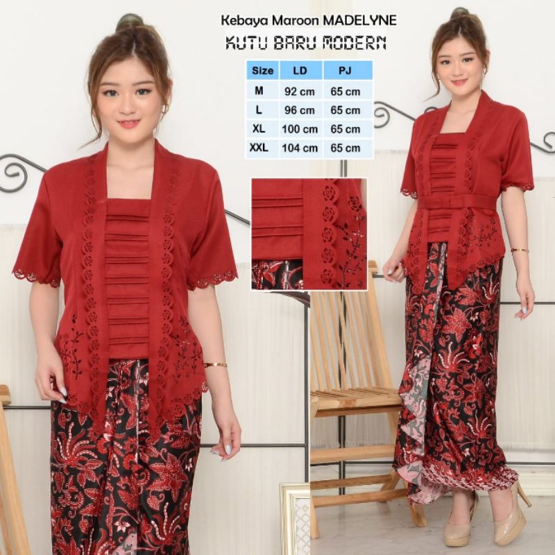 Atasan Kebaya Encim Modern Denaya Putih-1