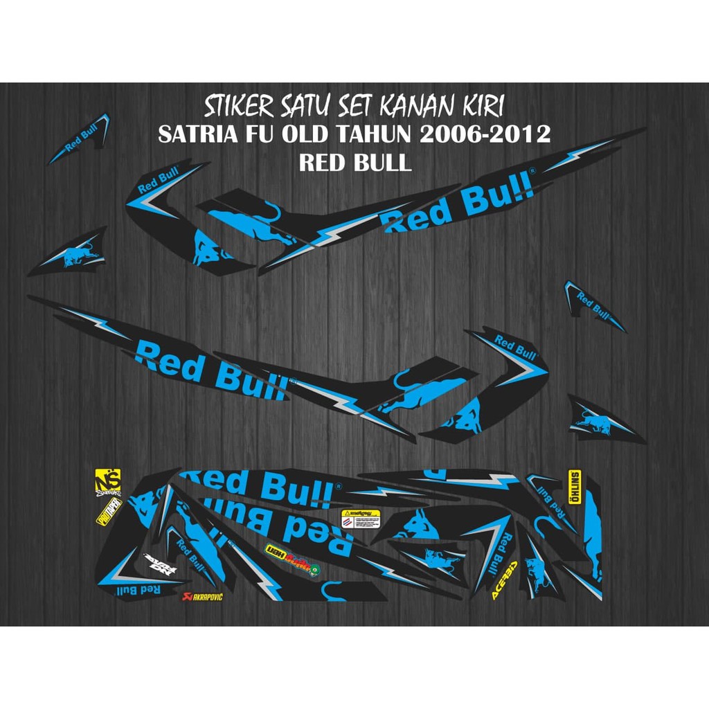 STRIPING STIKER SUZUKI SATRIA FU BARONG 2006 - 2012 GRAFIS REDBULL KEREN