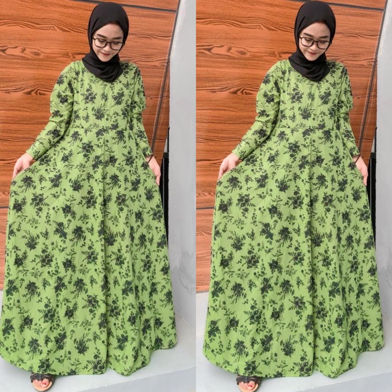 GAMIS TERBARU BAHAN VOXY PREMIUM GAMIS REMAJA BUSUI GAMIS MOTIF BUNGA FASHION MUSLIM GAMIS MUSLIM GA