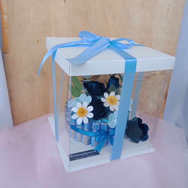 money cake box kue tart uang buker uang kado ulang tahun gift bloom box