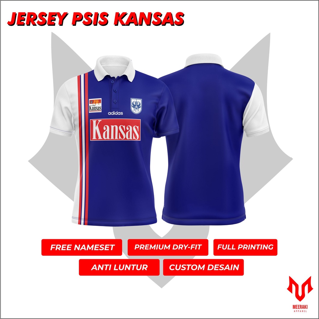 Jersey Sepak Bola PSIS Retro / Classic Kansas (Custom Nameset)