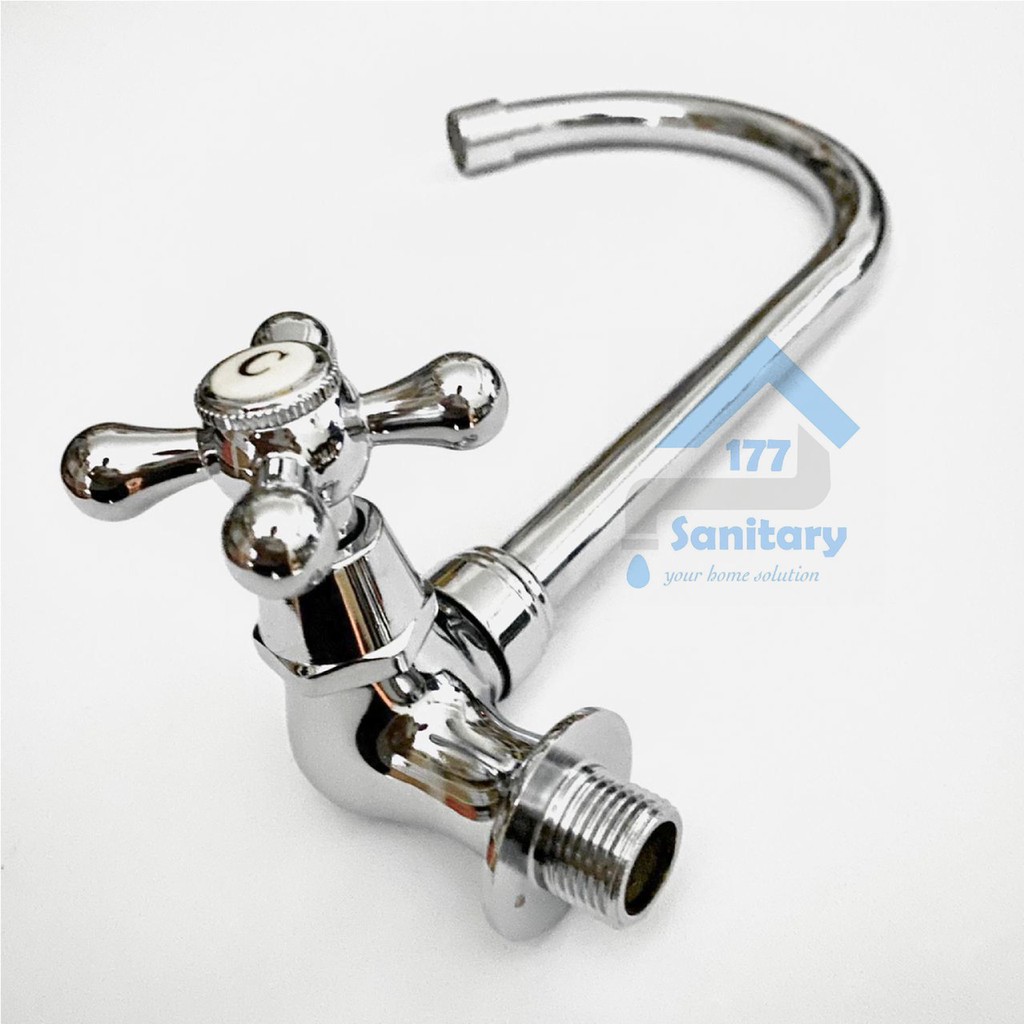 Kran Angsa Baling Kuningan tores 5009-Keran air sink Cuci Piring putaran karet valve bras Faucet/F24