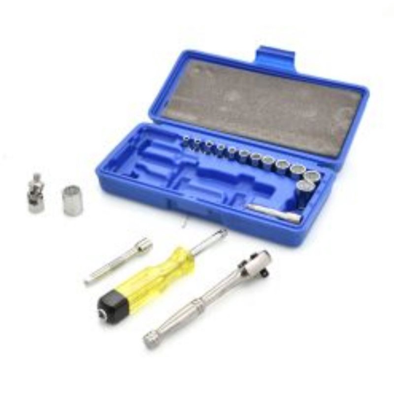 KRISBOW Kunci Shock Set 1/4inc 4-14mm /SOCKET SET 1/4IN 4-14MM 18PC LPSOS1