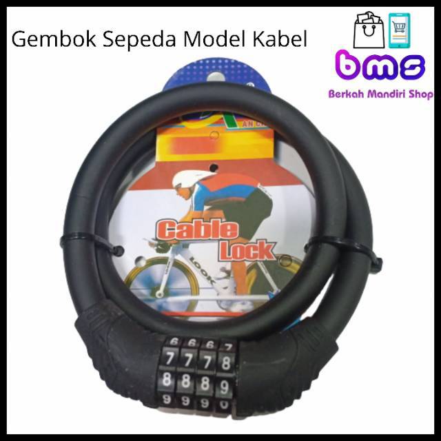 Kunci Gembok Sepeda Model Kabel // Kunci Sepeda 4 Digit Angka // Gembok Kode