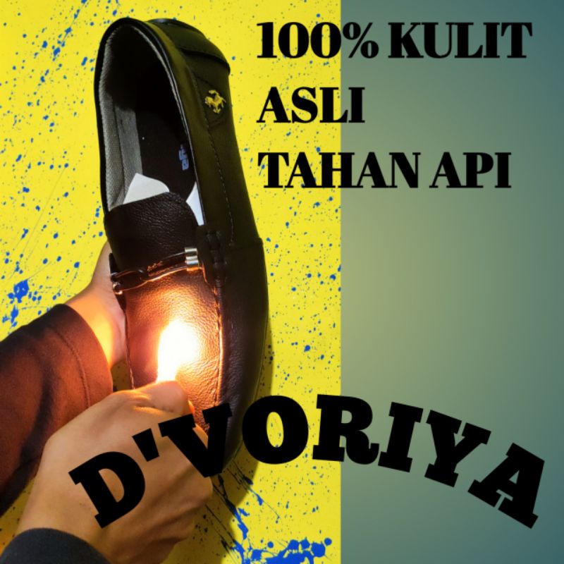 SEPATU PANTOFEL KULIT ASLI MURAH FORMAL CASUAL KERJA KANTOR SANTAI LOAFER SLIP ON PRIA WANITA FERARRI