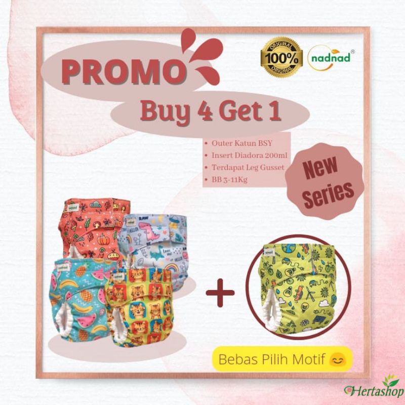 PROMO NADNAD CLODI BELI 4 GRATIS 1 COVER PEREKAT | POPOK KAIN NEW BORN
