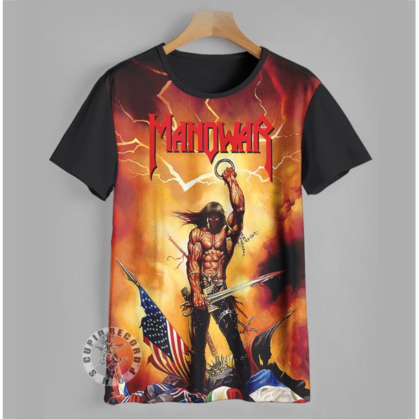 Baju Kaos Band Manowar Pria Dewasa Laki Laki Perempuan Distro 3D Kings Of Metal