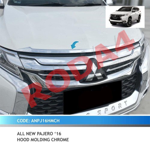 Hood Moulding  List Kap Mesin All New Pajero Sport 2016 Full Chrome