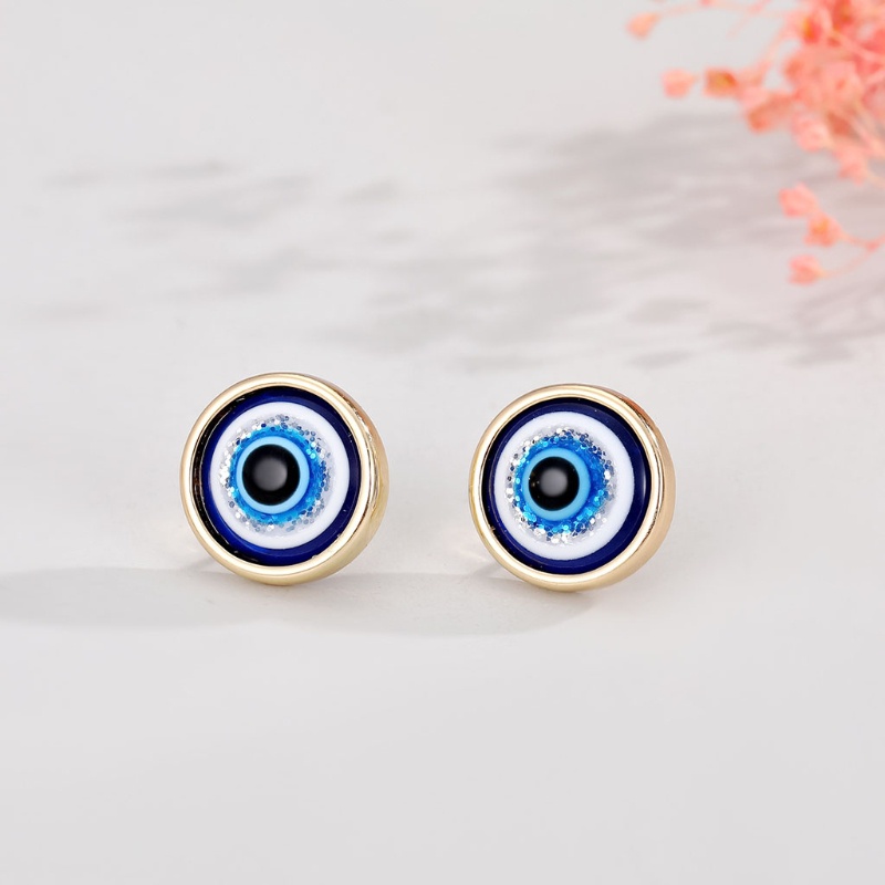 SIY  Evil Eye Stud Earrings Shining Turkish Eye Earrings Good Luck Eye Amulet Earring