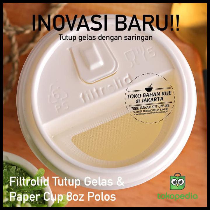 

Filtrolid + Paper Cup 8Oz Grosir Gelas Kertas Tutup Plastik Saringan