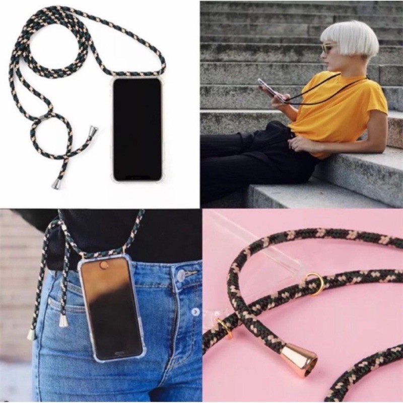 SAMSUNG SEMUA TIPE CASE TALI NAGITA ANTICRACK CLEAR GANTUNGAN LANYARD TALI CASE