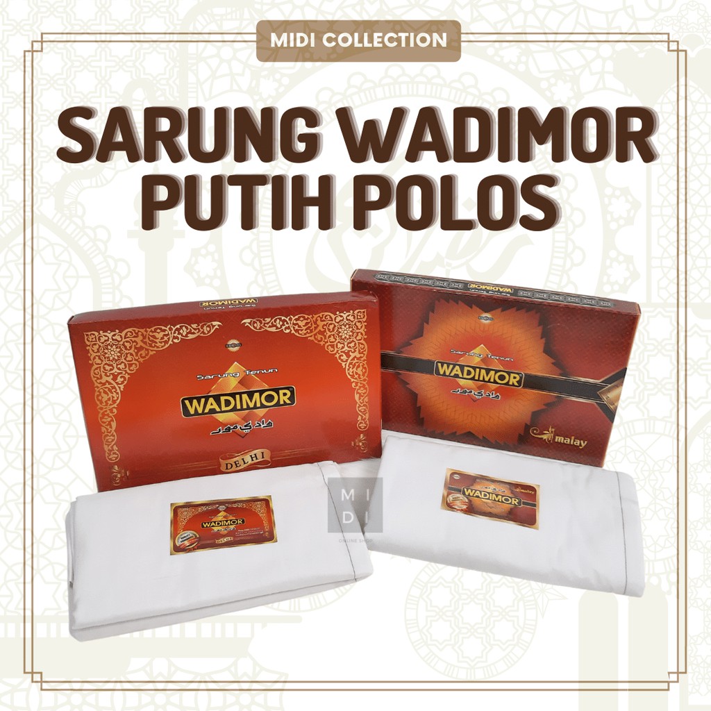WADIMOR Kain Sarung Tenun KHUSUS Warna PUTIH POLOS