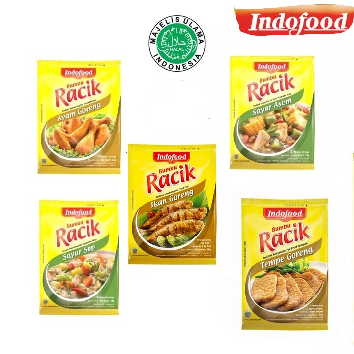 INDOFOOD RACIK - INDOFOOD BUMBU RACIK - INDOFOOD TEMPE - SAJIKU - SAJIKU CAPCAY - INDOFOOD SAYUR ASEM - INDOFOOD SOP SAYUR