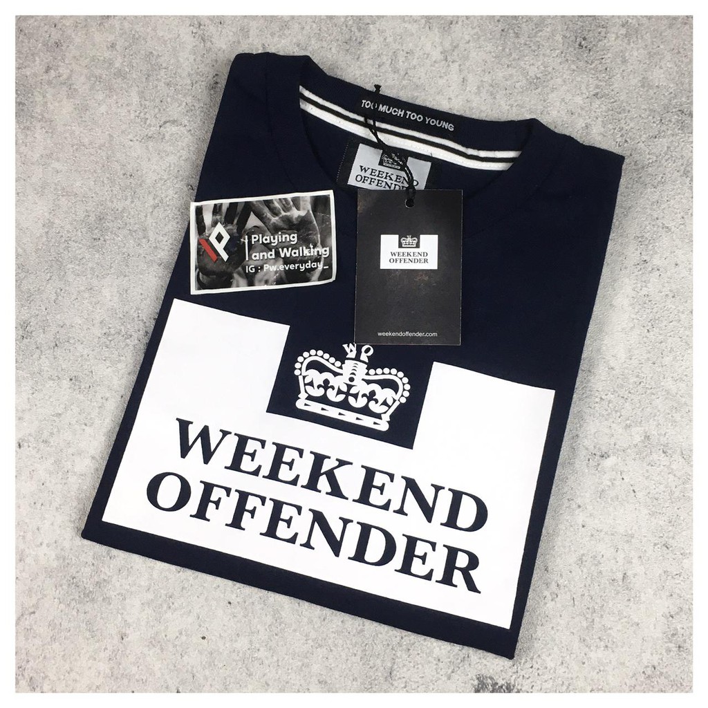 KAOS TSHIRT WEEKEND OFFENDER PRISON BLUE NAVY 1:1 MIROR ORIGINAL