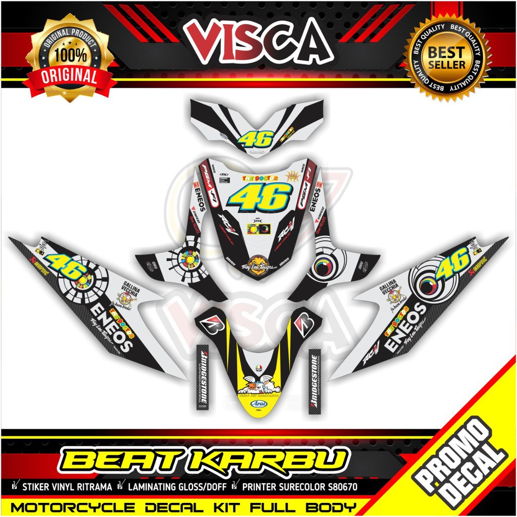 Decal Beat Karbu Decal Beat Full Body Stiker Beat Karbu VR46 Sunmoon