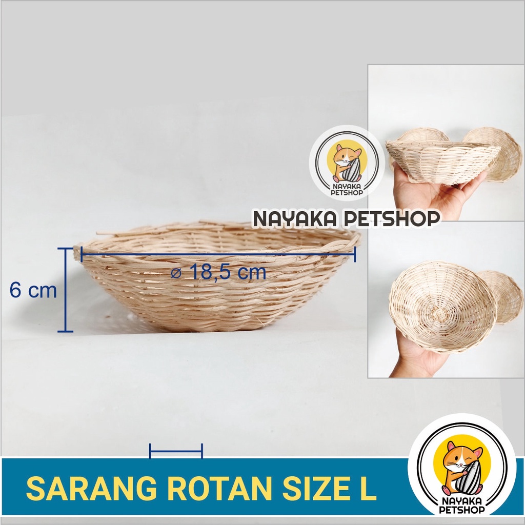 Size L Ranjang Kasur Hamster Anyaman Rotan Tempat Tidur Tupai Mini Bed