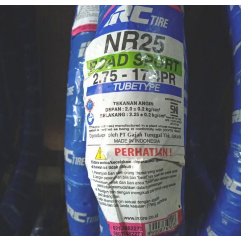 BAN LUAR IRC 275 17 NR25 NR 25 ORI IRC