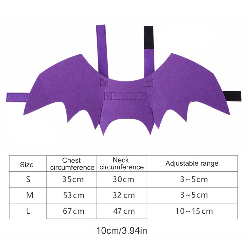Kostum Halloween Model Kelelawar Dengan Tali Leher Dada Dapat Disesuaikan Untuk Kucing Anjing Peliharaan