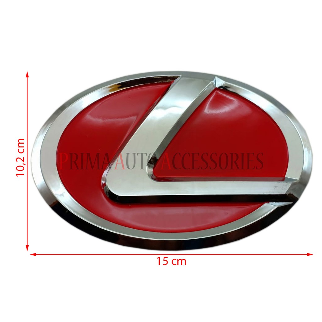 Emblem Logo Mobil Lexus Merah 15 cm