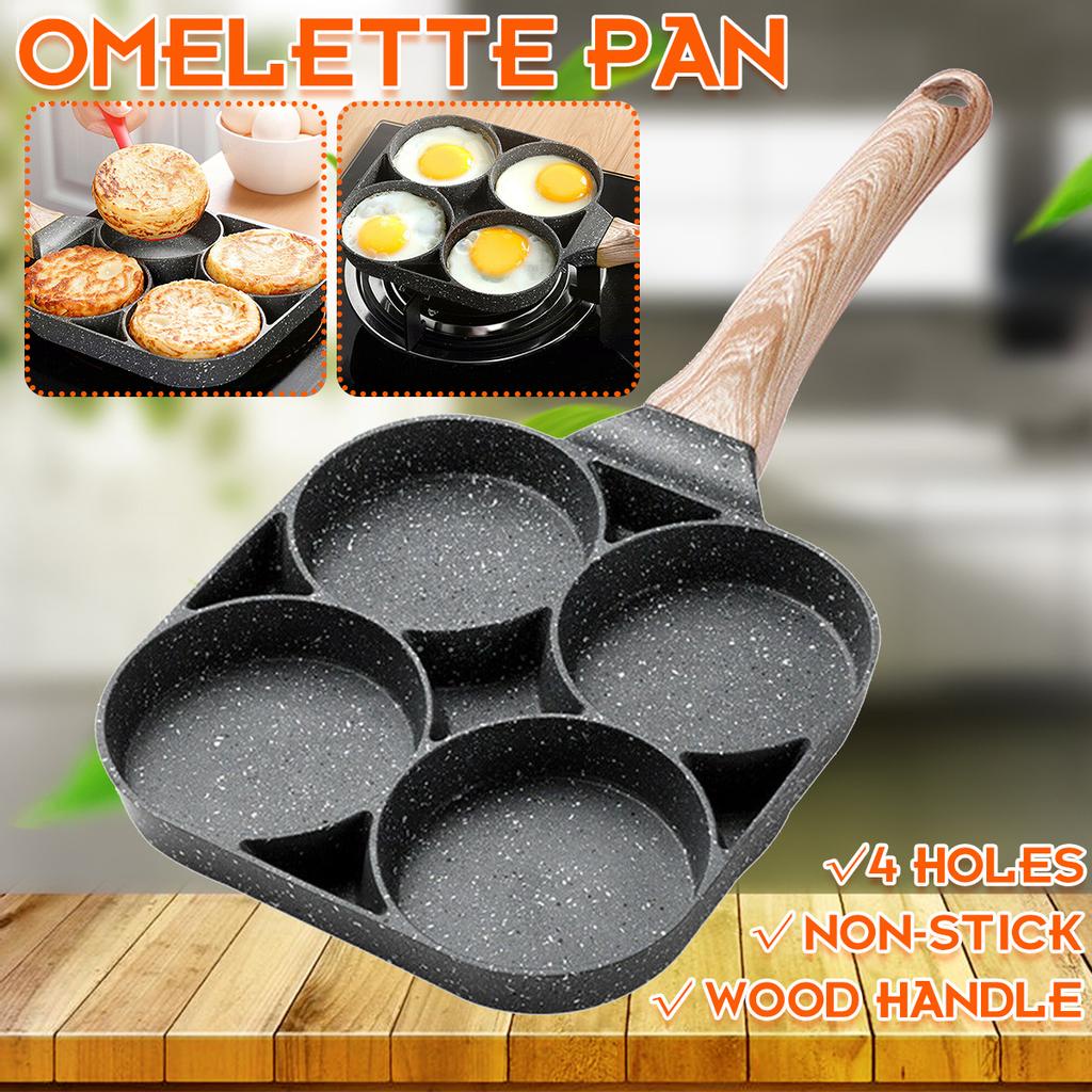 [Termurah !!!] Frypan Wajan Cetakan Telur Pancake 4 Lubang Marble Anti Lengket