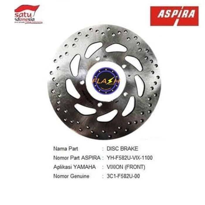 Piringan Rem Disk Cakram Depan - Vixion V-ixion Asli Aspira YH-F582U-VIX-1100
