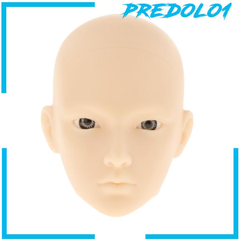 (Predolo1) Mainan Kepala Boneka Bjd 1 / 6 Tanpa Cat Dengan Mata Abu-Abu Diy