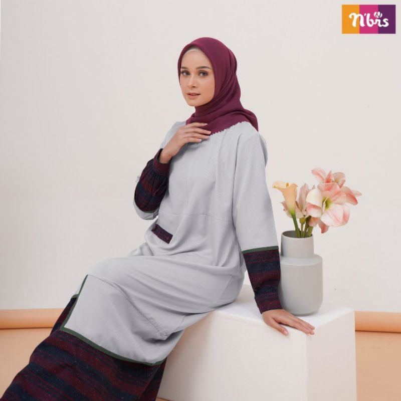 Gamis Nibras NB A77, gamis daily, gamis polos
