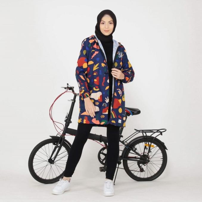 Long Jacket Hoodie Wanita Basic Printing Parasut Premium - Andin Jaket Terlaris....